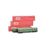 Hornby-Dublo 00 Gauge Super Detail BR SR green Suburban Coaches, 4081 2nd Class (2) and 4082 Brake/