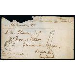 Ascension Early Letters and Handstamps 1871 (16 Jan.) envelope from Lt. H.W. Clarke, to London, mar