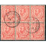 Ascension Great Britain used in Ascension King George V 1911-12 1d. scarlet booklet pane of six (wa