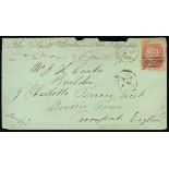 Ascension Early Letters and Handstamps 1868 (30 Jan.) sailor's envelope to Devonport, headed "John