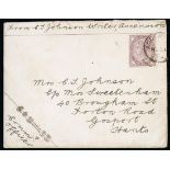 Ascension Great Britain used in Ascension Covers and Cards 1896 (26 Nov.) sailor's envelope to Gosp