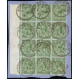 Ascension Great Britain used in Ascension King George V 1912-22 ½d. green block of twelve (3x4) wit