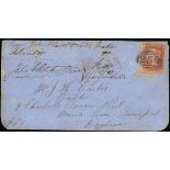 Ascension Early Letters and Handstamps 1866 (27 Mar.) sailor's envelope headed "From John Clark Pro