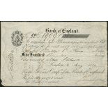 Bank of England, Bill of Exchange, £500, 2 August 1851, serial number 1909