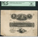 Commercial Bank of Scotland, proof £1 on card, ND (ca 1847), (Douglas 12b for type),