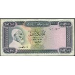 Central Bank of Libya, a set from the 1971 issue (TBB 501-505, Pick 33-37),