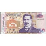 Reserve Bank of New Zealand, $50, ND (1992), serial number AA000864, (TBB B127, Pick 180a),