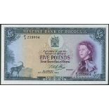 Reserve Bank of Rhodesia, £5, 12 November 1964, serial number F/2 255904, (TBB B103a, Pick 26),