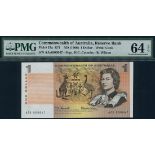 Reserve Bank of Australia, $1, ND (1966), serial number AAA 000647, (TBB B205, Pick 37a),