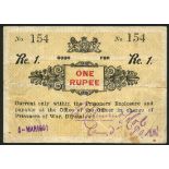 Diyatalawa, overseas Prisoner of War Camp, Ceylon, 1 rupee, first type, handstamp date 5 April 1901