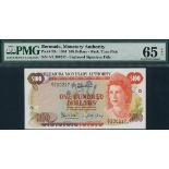 Bermuda Monetary Authority, $100, 1 January 1986, serial number A/1 200217, (TBB B206, Pick 33c),
