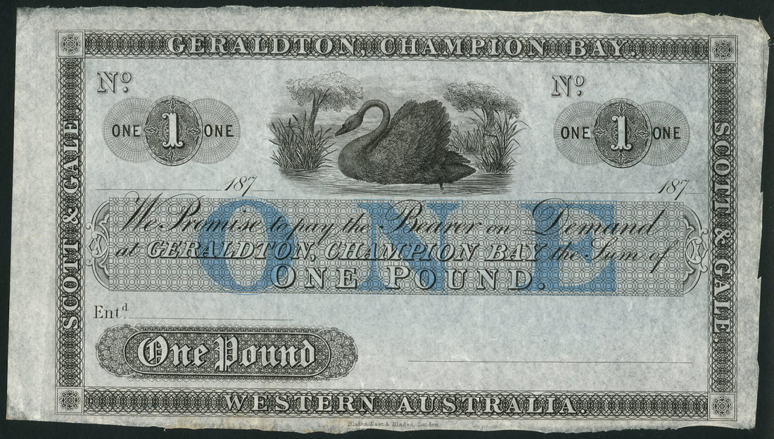 Geraldton, Champion Bay, Western Australia, unissued £1, 187-, no serial number, (Vort-Ronald not l