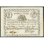 Assignats of the Roman Republic, for 7, 9, 10 paoli, ND (1798), (Pick S.537, 539, 540),