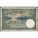 Banque du Congo-Belge, 20 francs (2), 10 August 1948, 18 May 1949, serial number prefixes AH,AT, (P