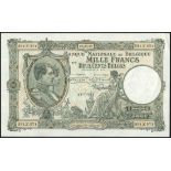 National Bank of Belgium, 1000 francs- 200 belgas, 1935 (3), 1938 (5), (Pick 104, 110),