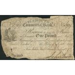 Plymouth Commercial Bank (John Teed, Thomas Teed & Co.), £1, 18 September 1809, serial number 1939,