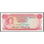 Bahamas Monetary Authority, a group of notes comprising, (TBB B201, 202, 203, Pick 26a, 26s, 27s, 3