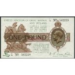 Treasury Series, N F Warren Fisher, £1, ND 1923), serial number L1 74 542228, (EPM T32),