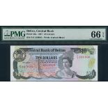 Central Bank of Belize, $10, 1 January 1987, serial number P/5 210926, (TBB B306, Pick 48a),