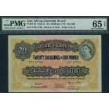 East African Currency Board, 20 shillings,1 January 1955, serial number G79 17798, (TBB B225, Pick