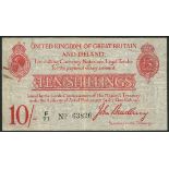 Treasury Series, John Bradbury, 10 shillings, ND (1915), serial number F71 63826, (EPM T12),