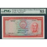 Banco Nacional Ultramarino, Portuguese Guinea, 1000 escudos, 1964, serial number 203421, (Pick 43a)