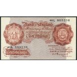 Bank of England, K O Peppiatt, 10 shillings (2), ND (1934), suffix 59X, (EPM B236,256),