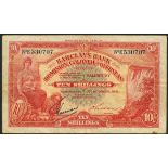 Barclays Bank (Dominion, Colonial and Overseas), 10 shillings, Salisbury, 1 October 1931, blue seri