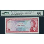 East Caribbean Currency Authority, $1, ND (1965), serial number B22 542163, (TBB B101, Pick 13c),