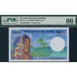 Banque Centrale des Comores, 2500 francs, ND (1997), serial number 02583225, (TBB B304, Pick 13),