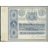 British Linen Bank, proof £1 on paper, 2 November 1872, (Douglas 32),