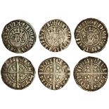 Edward I (1279-1307), Pennies (3), London, Class 3a/2b mule, 1.36g, obv. crescent shaped contractio