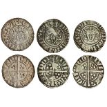 Edward I (1279-1307), Pennies (3), London, Class 3a, 1.36g, obv. high bifoliate crown, rev. civi ta