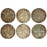 Edward I (1279-1307), Pennies (3), Canterbury, Class 2a, 1.31g, crown shaped to band, reversed Ns,
