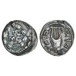 Bar Kochba Revolt (132-135 CE), AR Zuz, 3.00g, attributed to year 3 (134/135), Hebrew legend "Simon