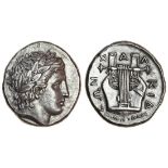 Macedon, Olynthos (c.350 BC), Tetradrachm, 14.49g, laureate head of Apollo right, rev. xakie...