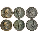 Antoninus Pius, Sestertius, Rome,140-144, laureate head right, rev. Tiber reclining left, leaning e