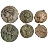 Carthage (c.241-221 BC), AE Dishekel, wreathed head of Tanit left, rev. horse standing right in fro