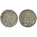 Tripura, Ratna Manikya (1464-89), Tanka, 10.43g, mint of Ratnapura, Sk.1386, lion facing left withi