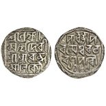 Tripura, Ratna Manikya (1464-89), Tanka, 10.49g, Sk.1389, citing Queen Lakshmi, Sri Lakshm&#299;/