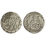 Tripura, Ratna Manikya (1464-89), Tanka, 10.52g, Sk.1386, Ratnapura, lion facing left within circle