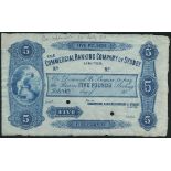 Commercial Banking Company of Sydney Limited, specimen £5, Sydney, 18- (c.1893), no serial numbers,