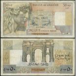 Banque Centrale d'Algerie 50 Nouveaux Francs, 31 July 1959, prefix D.59, (Pick 120),