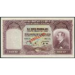 Banca Nazionale d'Albania, specimen 100 franga ari, ND (1926), serial number 00000, (Pick 4s),