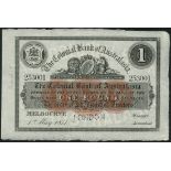 Colonial Bank of Australia, specimen £1, Melbourne, 1 May 1877, serial number 253001-253001, (Vort-