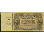 Banco de Londres y Rio de la Plata, Argentina, specimen 20 Pesos, 15 November 1869, with counterfoi