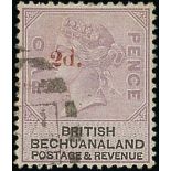 Bechuanaland British Bechuanaland 1888 (Sept.) 2d. on 2d. lilac and black, variety curved foot to "