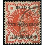 Bechuanaland Bechuanaland Protectorate 1890 ½d. vermilion with trial overprint 19mm. long,