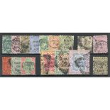 British East Africa 1895-96 handstamped "British/East/Africa" on India, ½a. to 5r. set of fifteen