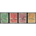 Basutoland Official Stamps 1934 (Feb.) ½d. emerald, 1d. scarlet, 2d. bright purple and 6d. orange-y